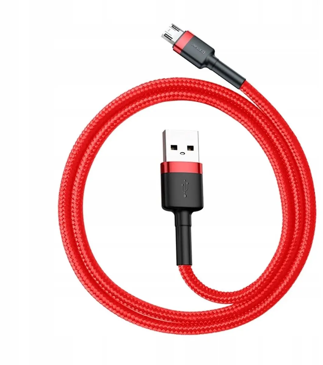 Baseus Cafule USB naar Micro USB Kabel QC 3.0 2.4A - 0.5m - Rood