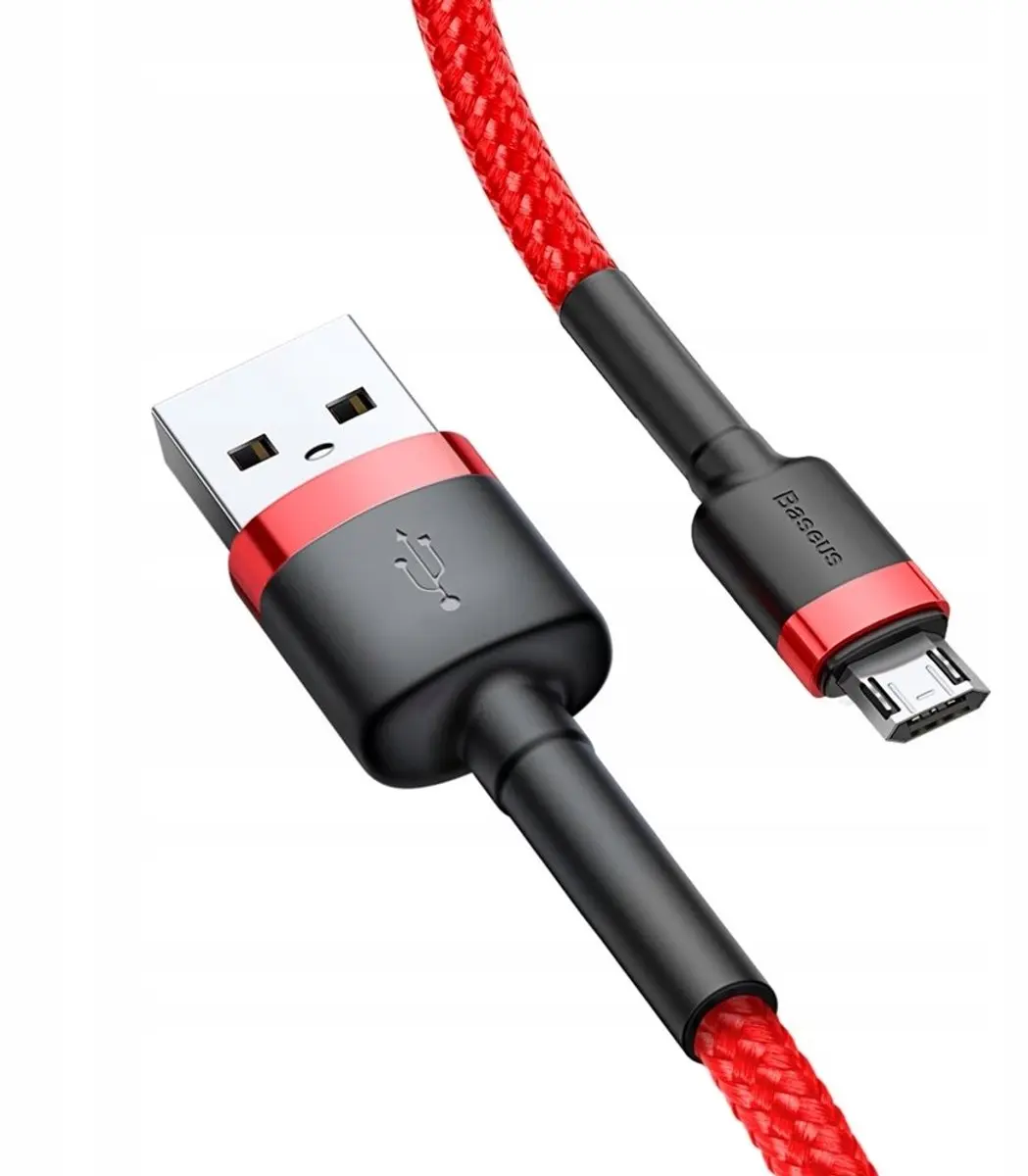 Baseus Cafule USB naar Micro USB Kabel QC 3.0 2.4A - 0.5m - Rood