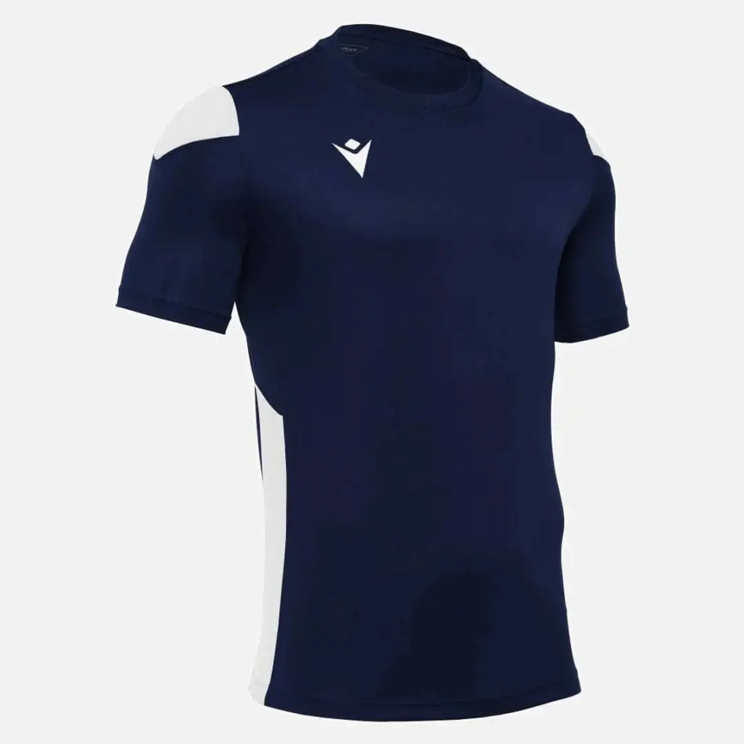 Macron Polis Shirt Korte Mouw Kinderen 164 - Marine/Wit