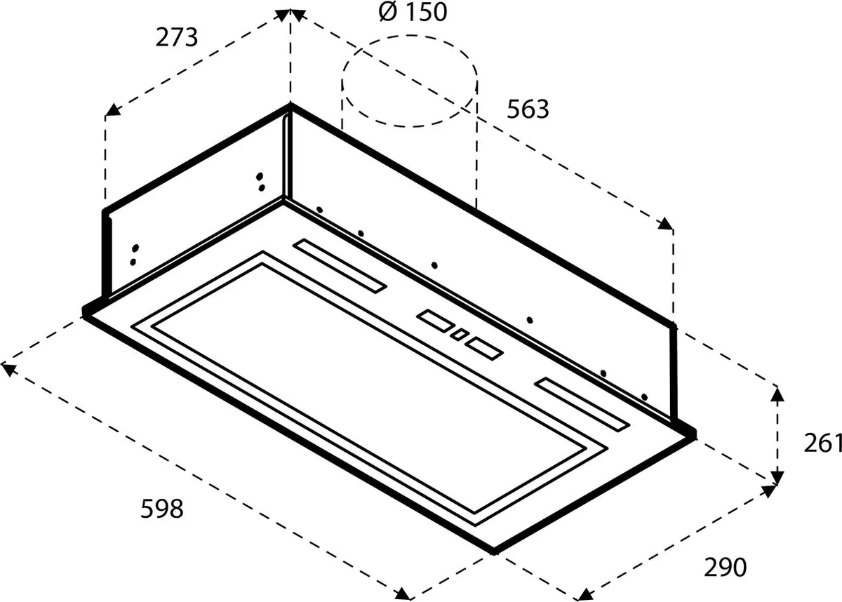 Inventum AKI6015RVS Inbouw Afzuigkap 60cm - 645m³/h - RVS