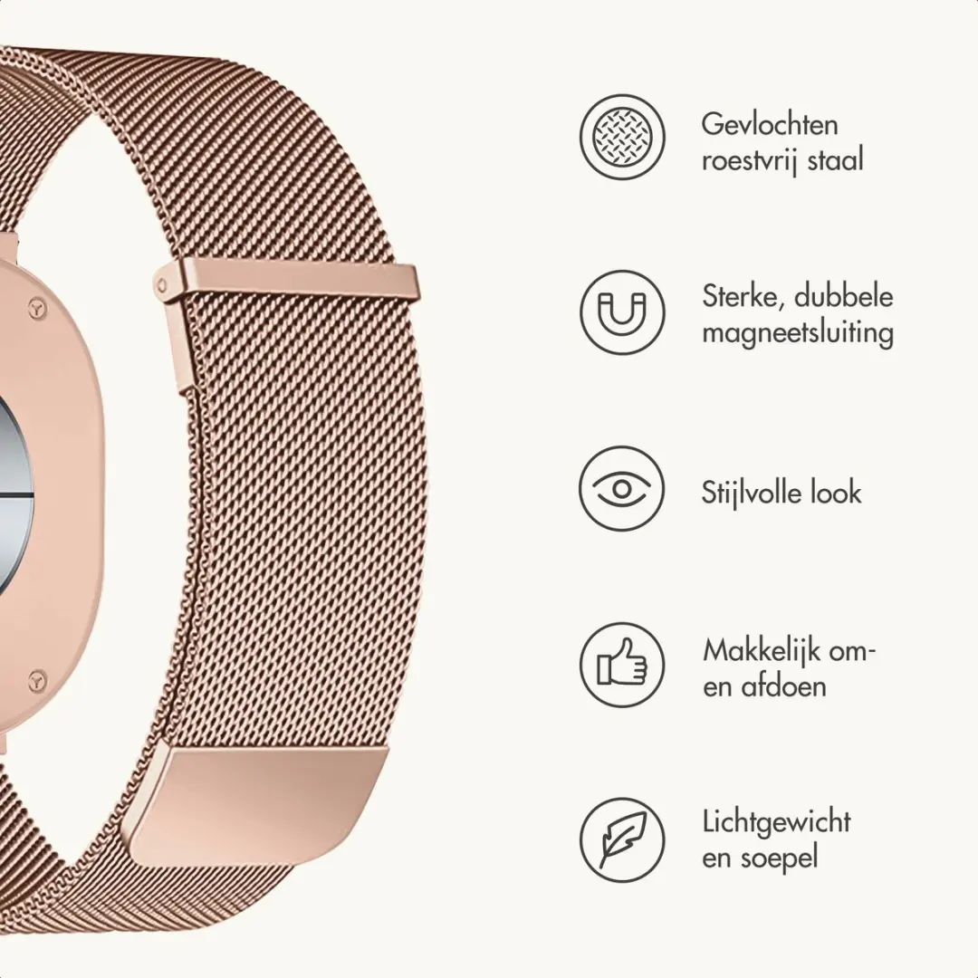 Imoshion Milanees Magnetisch Bandje - Samsung Galaxy Watch 8/9 - Rosé Goud