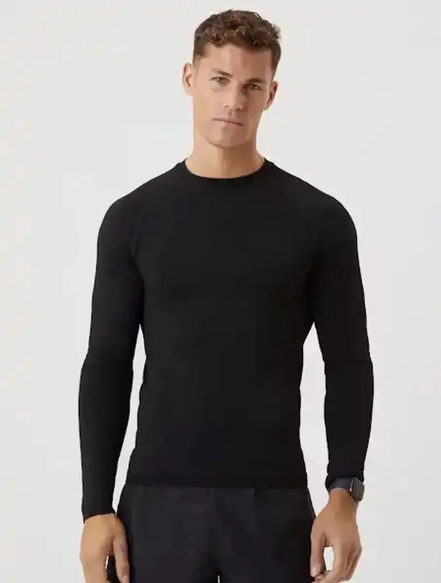 Björn Borg Merino Blend Heren Sport Top Lange Mouwen XXL - Zwart