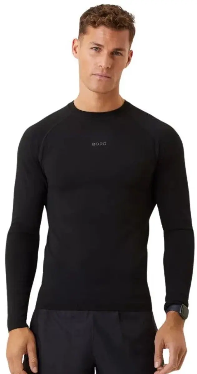 Björn Borg Merino Blend Heren Sport Top Lange Mouwen XXL - Zwart
