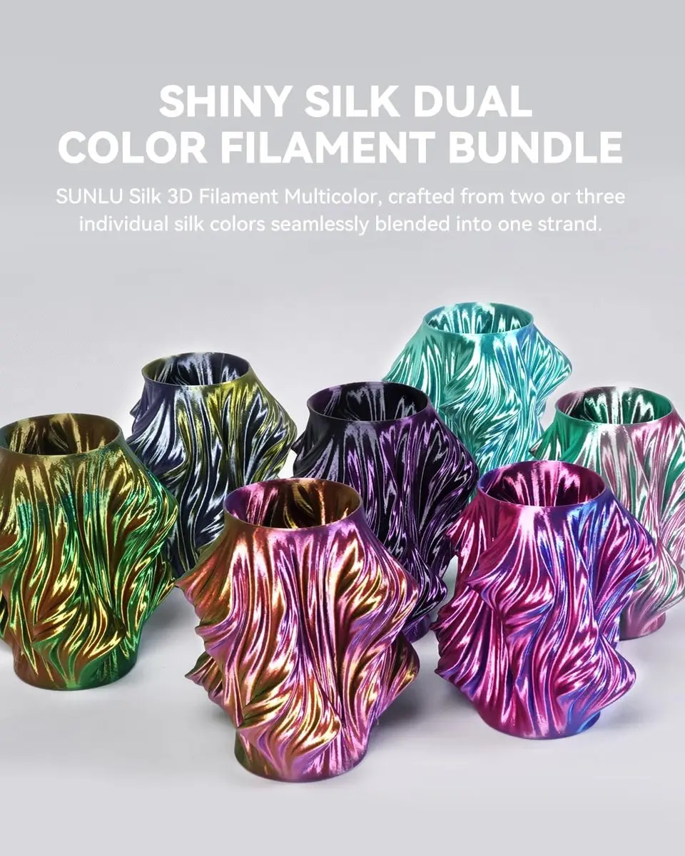 Sunlu Silk PLA+ Filament Set - 2 kg (8 Spoelen) - Multicolor