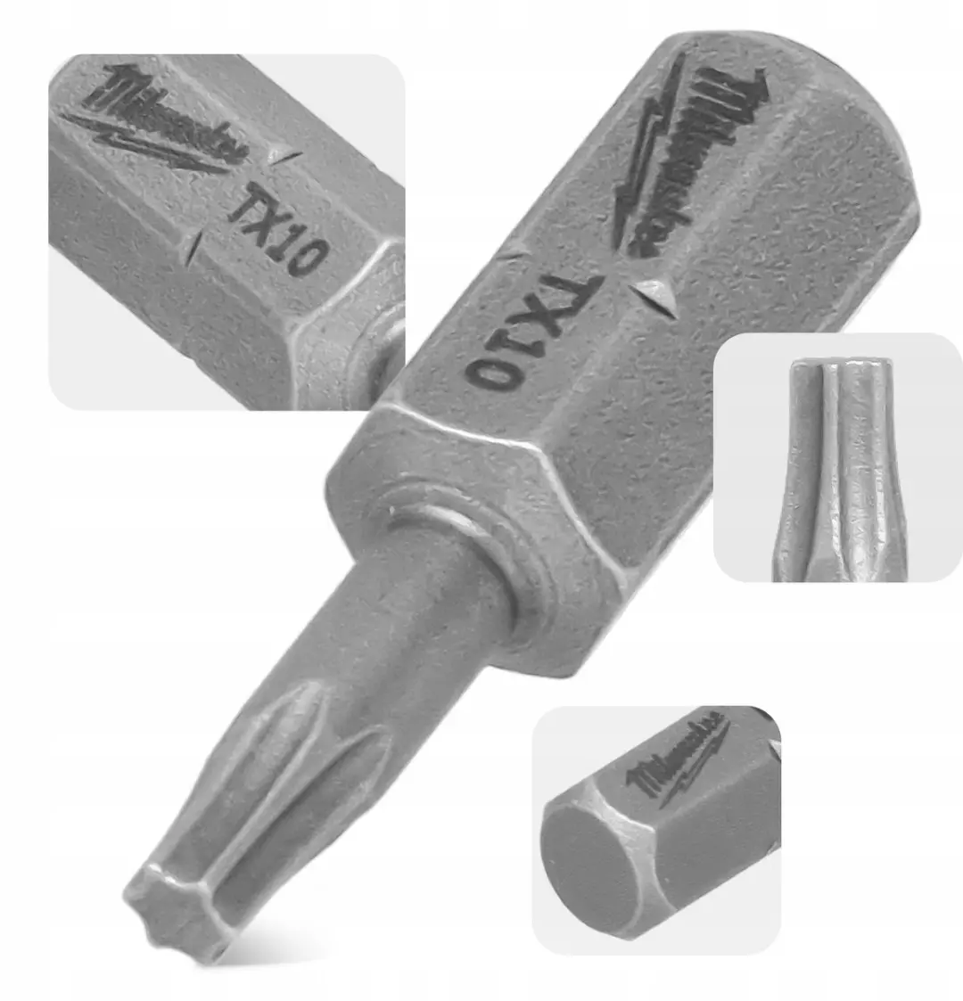 Milwaukee Torx TX10 Bits 25mm Magnetisch - 3 Stuks