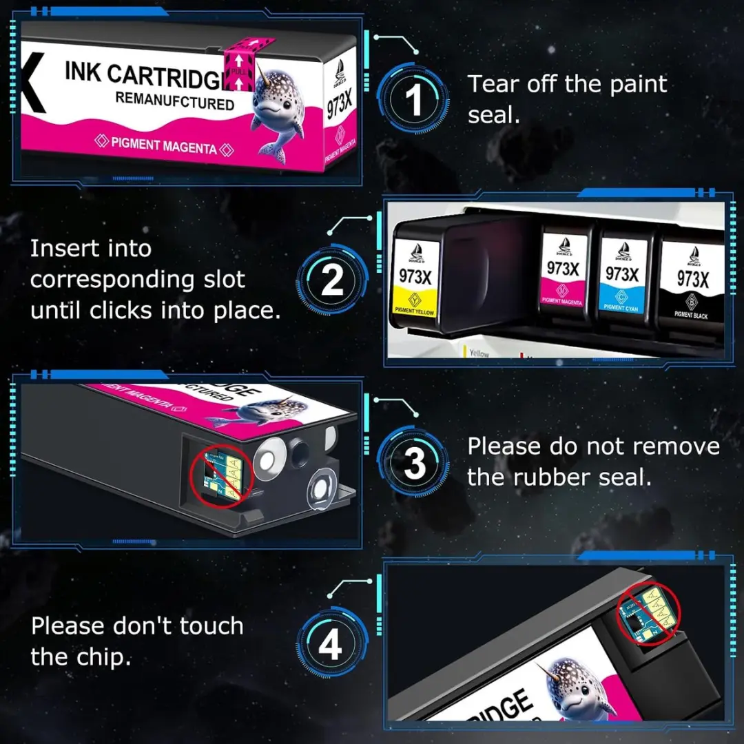 DOUBLE D Magenta Inktpatroon 973X F6T82AE - XL - HP PageWide Pro
