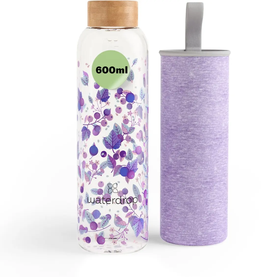 Waterdrop Glazen Drinkfles 600ml - Boost Melange