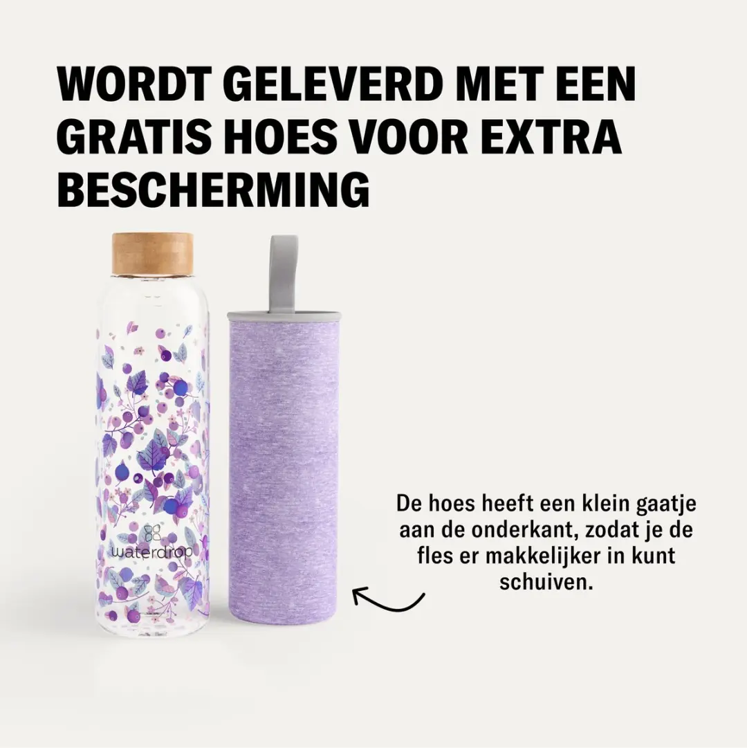 Waterdrop Glazen Drinkfles 600ml - Boost Melange - afbeelding 4 van 6