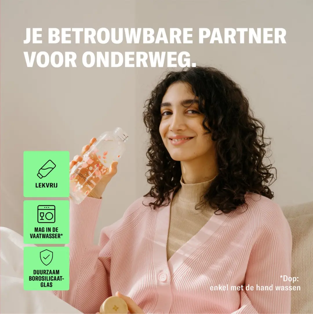 Waterdrop Glazen Drinkfles 600ml - Boost Melange - afbeelding 5 van 6