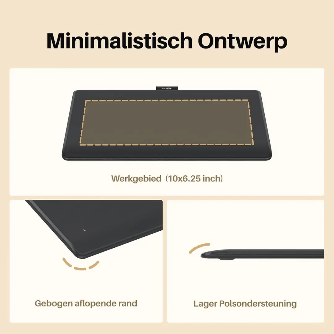 Huion Inspiroy Frego L610 Grafische Tablet 10x6 inch - Zwart