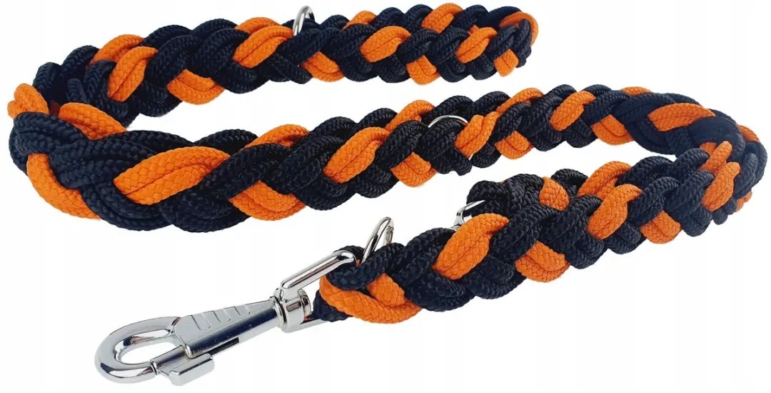 Champion Gevlochten Hondensnoer 2,5m - Zwart Oranje