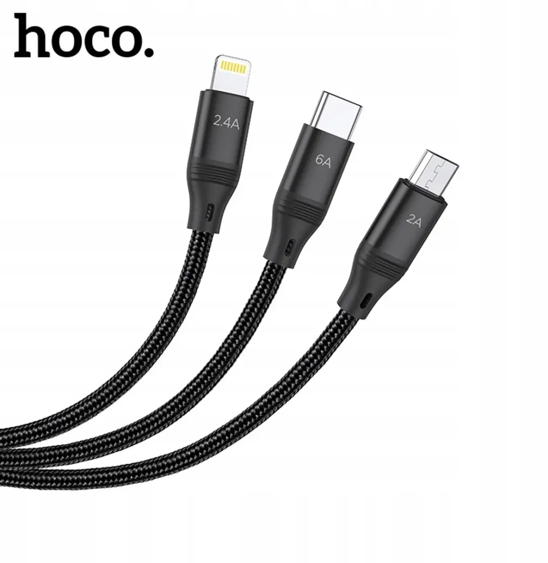 Hoco U104 3-in-1 Kabel 6A - Blauw