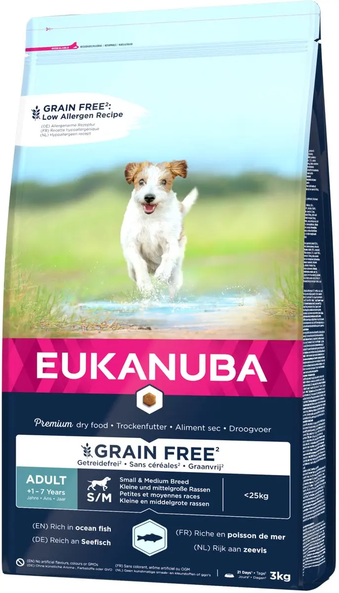 Eukanuba Adult Small Medium Grainvrij Zeevis Hondenvoer 3kg