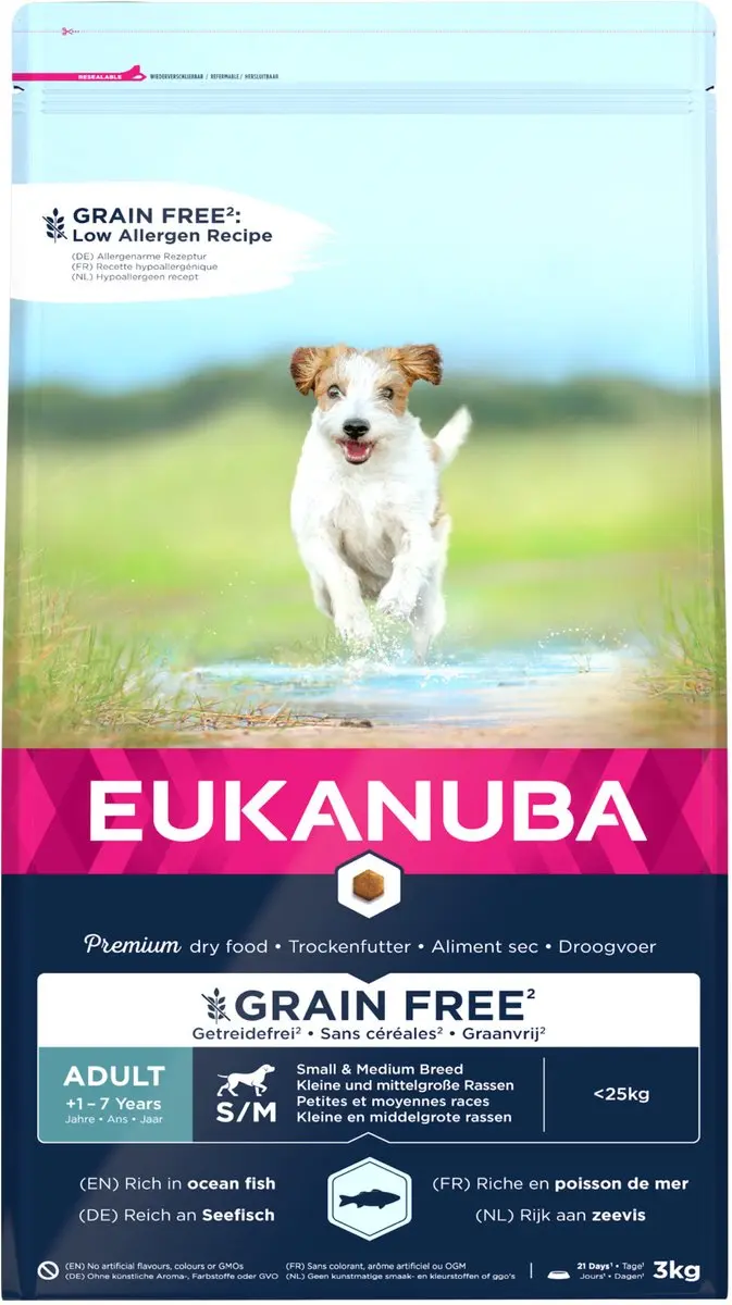 Eukanuba Adult Small Medium Grainvrij Zeevis Hondenvoer 3kg