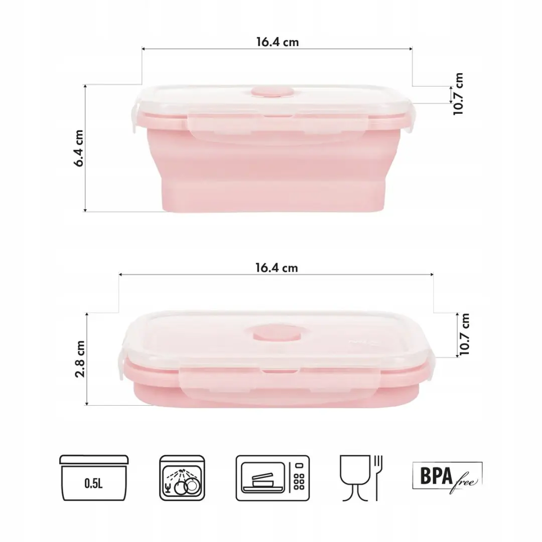 Nils Opvouwbare Lunchbox NC4105 500ml - Roze