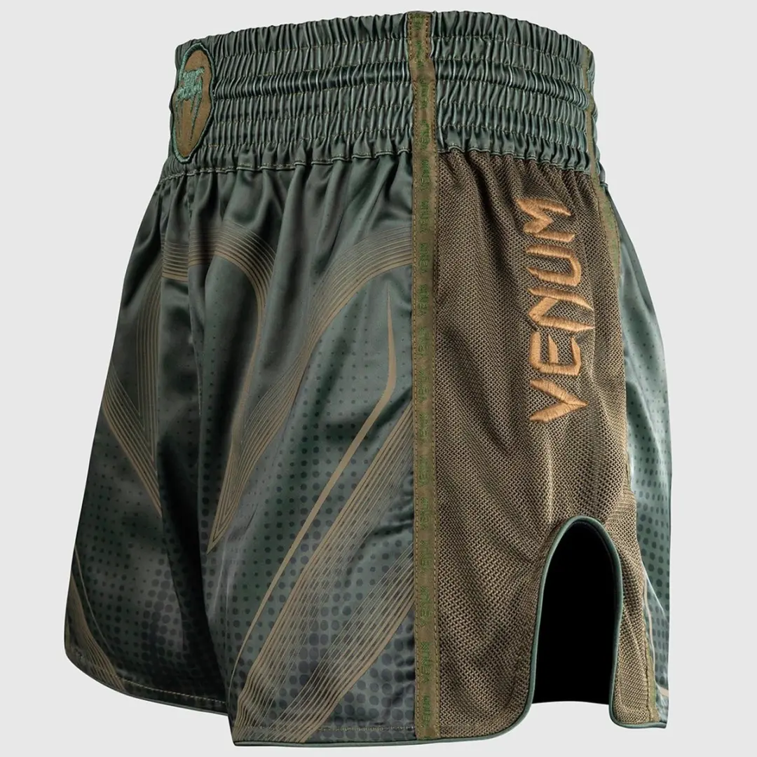 Venum Stealth Muay Thai Shorts S - Khaki/Donkergroen