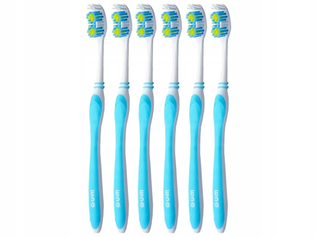Gum Easy-Clean Handtandenborstel met Tongreiniger - 6 Stuks