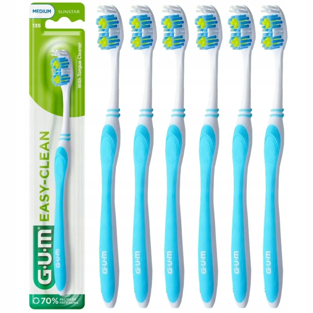Gum Easy-Clean Handtandenborstel met Tongreiniger