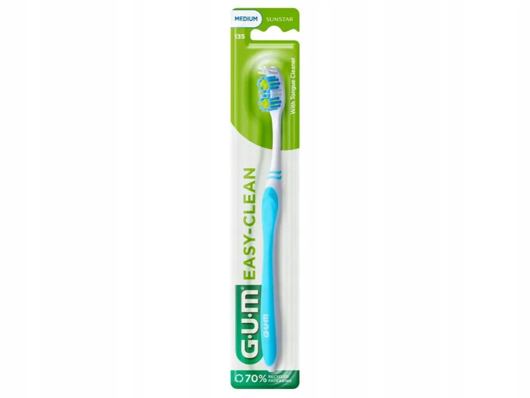 Gum Easy-Clean Handtandenborstel met Tongreiniger - 6 Stuks