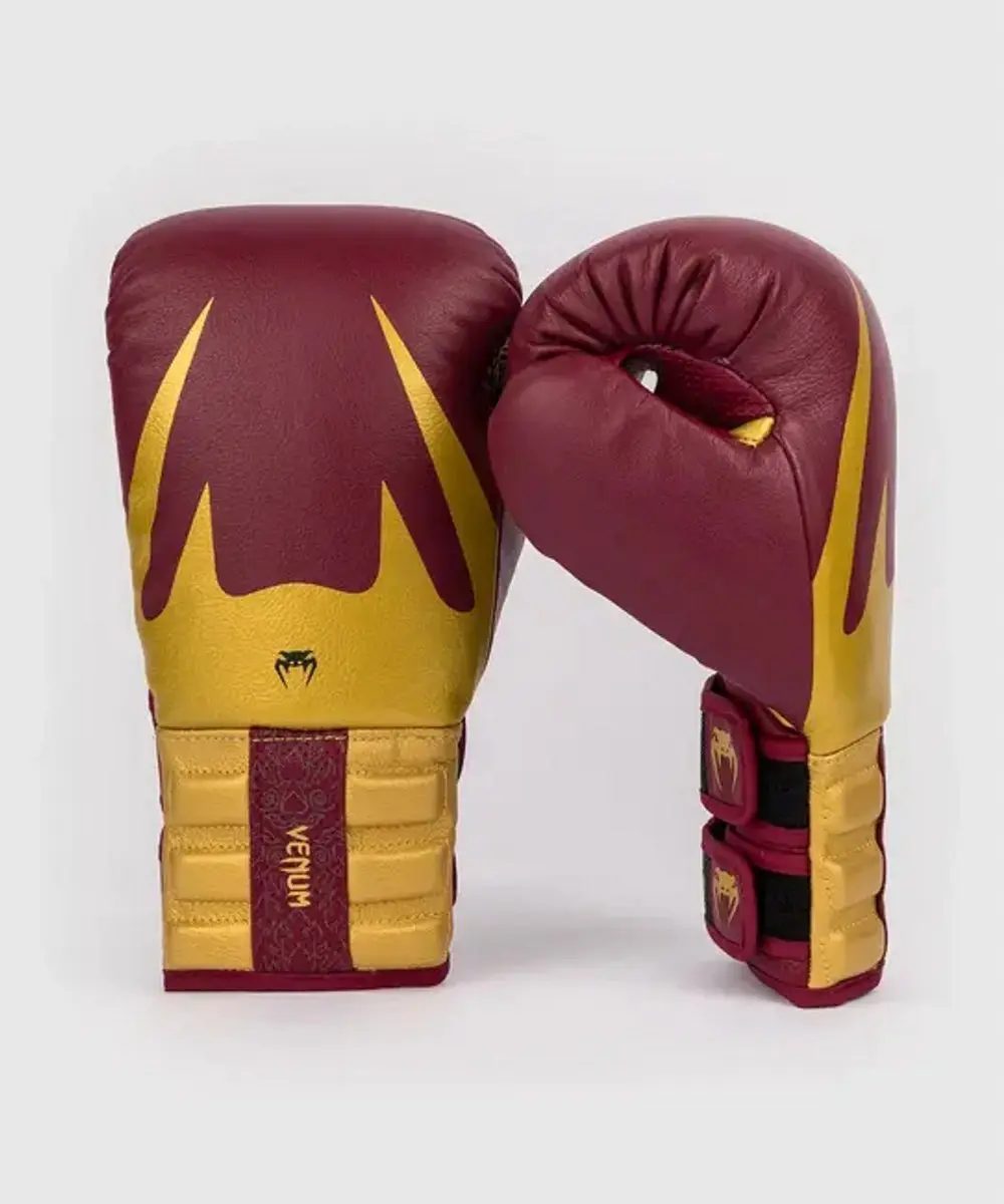 Venum Reverso Boxing Gloves 12oz - Cherry Red/Gold