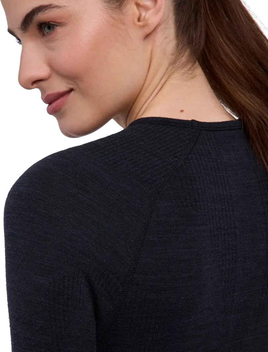 FALKE Wool-Tech Longsleeve Dames - XS - Zwart
