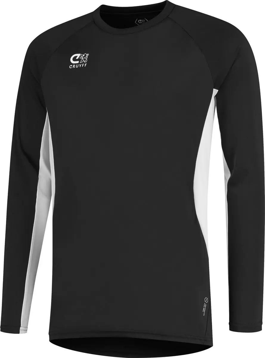 Cruyff Turn Tech LS Shirt Junior 152 - Zwart/Wit