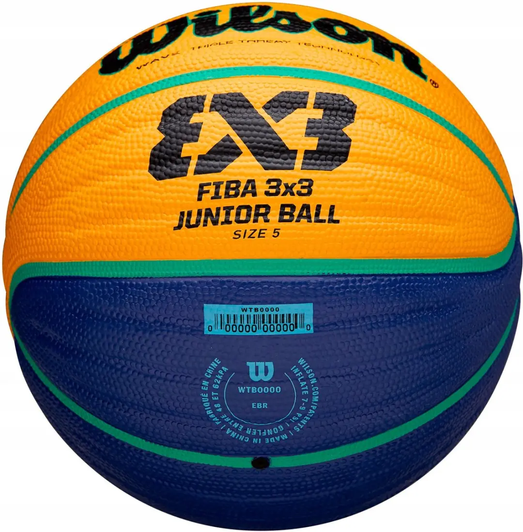Wilson 3x3 FIBA Junior Basketbal Maat 5 - Blauw/Geel
