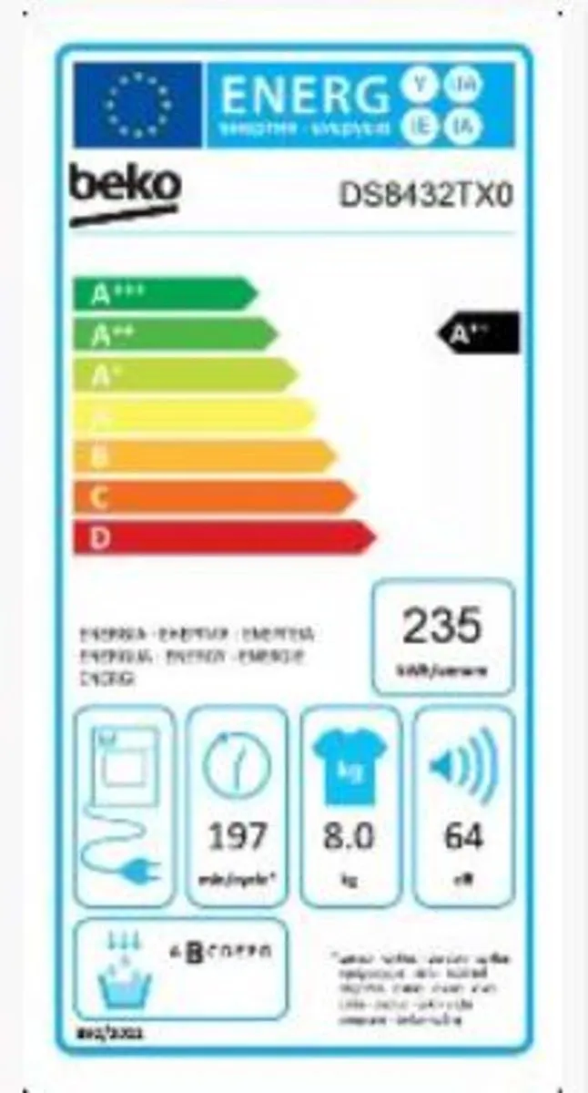 Beko DS8432TX0 Warmtepompdroger 8 kg - Wit