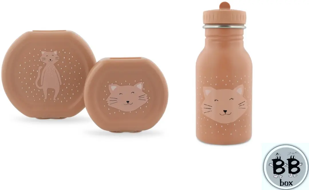 Trixie Mrs. Cat Set Drinkfles 350ml + Snackdoosjes