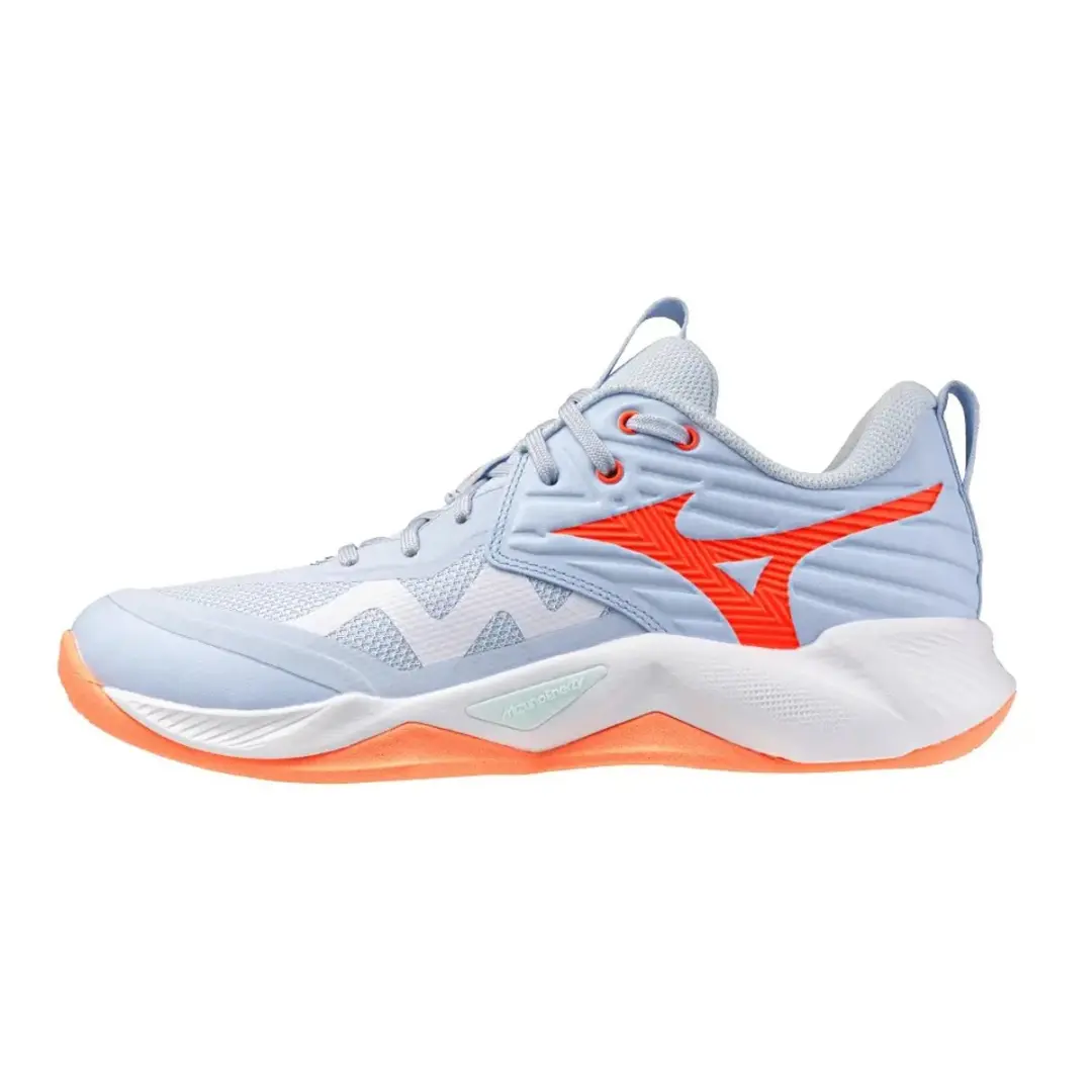 Mizuno Wave Momentum Pro Dames Schoenen - 42 - Lichtblauw/Oranje