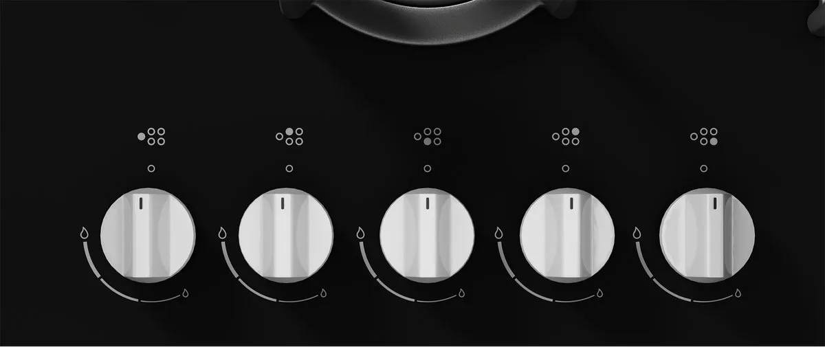 Etna KGG870ZTA Gaskookplaat 75cm - 5 Zones - Zwart