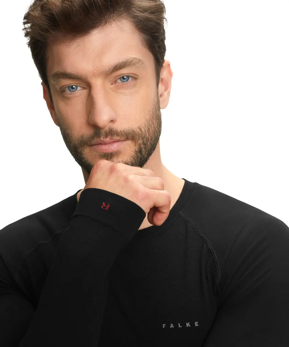 Falke Wool-Tech Light Heren Shirt Lange Mouwen - Zwart