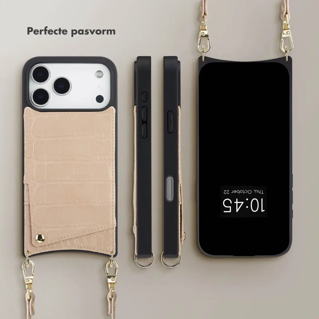 Selencia Croco Hoesje iPhone 17 Pro Max - Beige