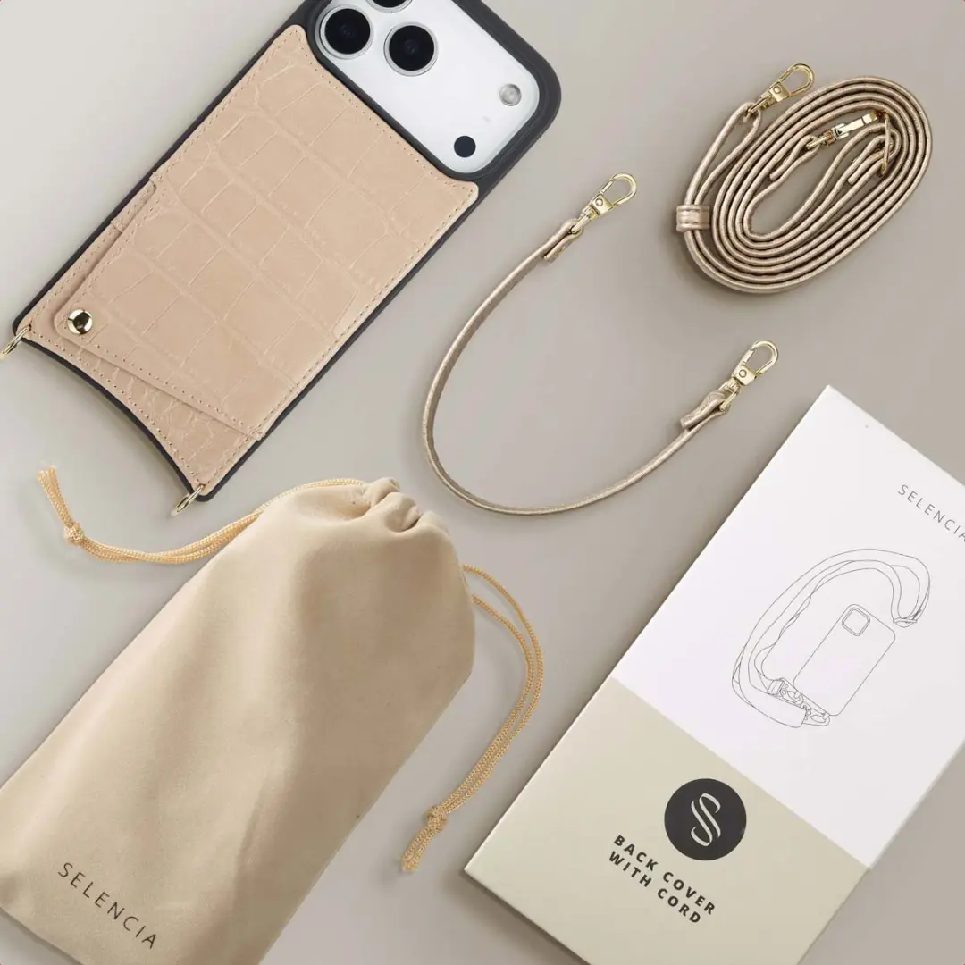 Selencia Croco Hoesje iPhone 17 Pro Max - Beige