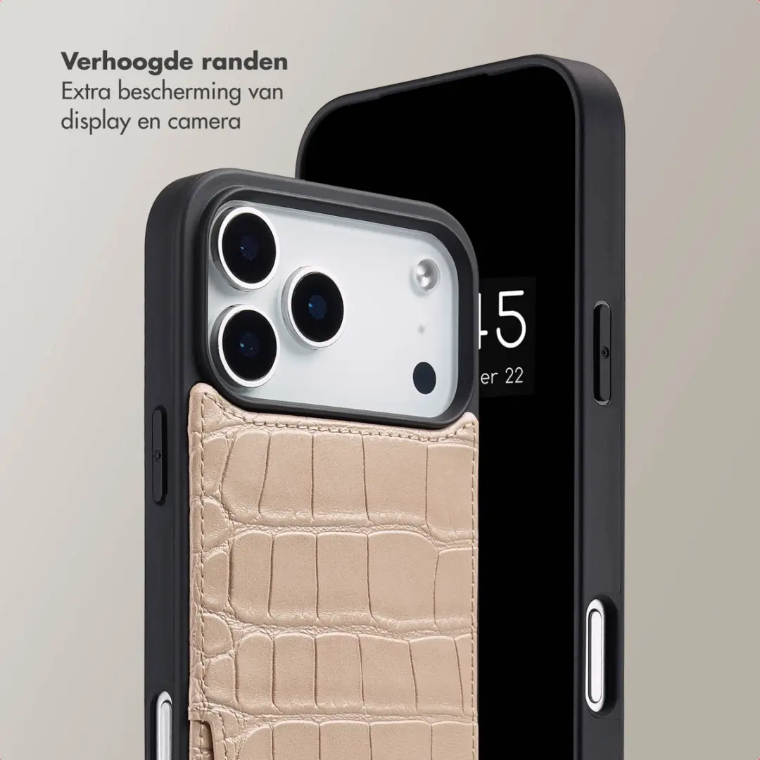 Selencia Croco Hoesje iPhone 17 Pro Max - Beige
