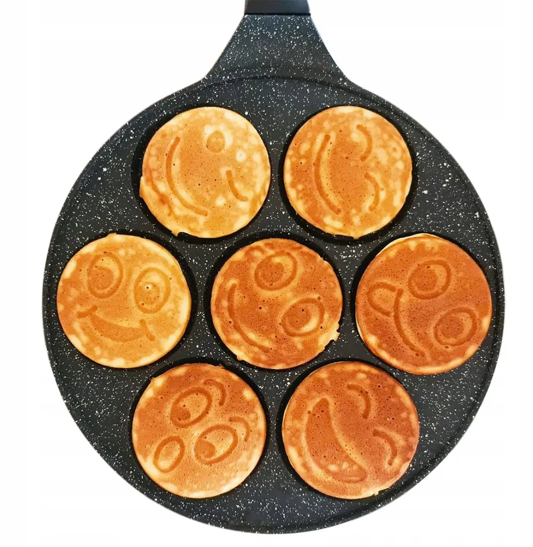 Orion Pannenkoekenpan 27cm - 7 Gezichtjes Zwart