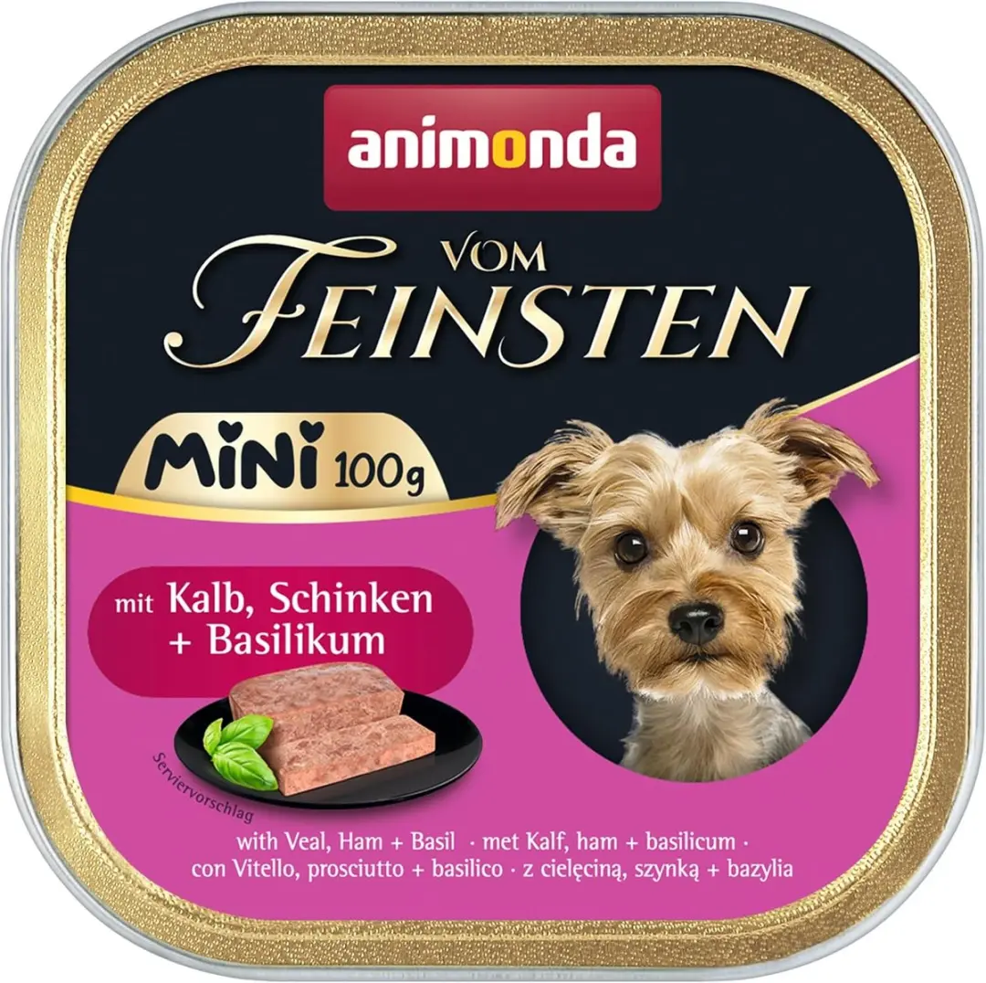 Animonda Vom Feinsten Mini Adult Hondenvoer Kalfsvlees Ham Basilicum 32x100g