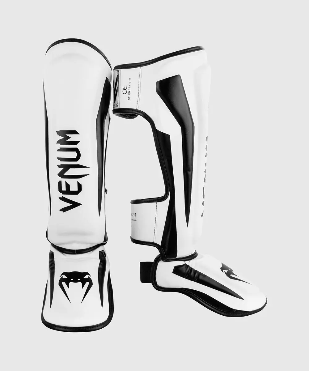 Venum Elite Kickboks Scheenbeschermers M - Wit/Zwart