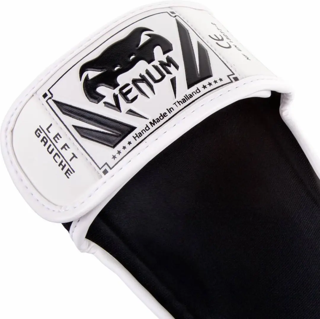 Venum Elite Kickboks Scheenbeschermers M - Wit/Zwart