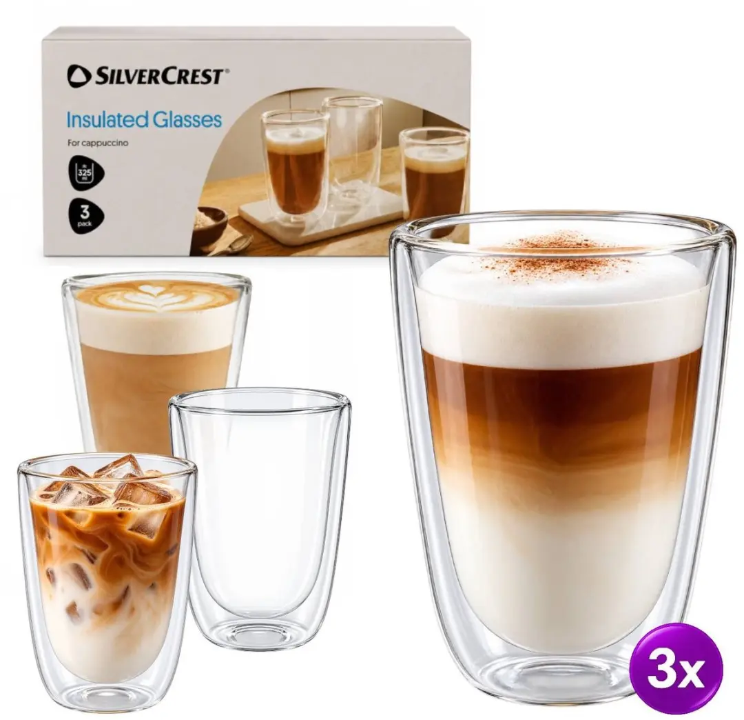 SilverCrest Dubbelwandige Cappuccinoglazen 325ml