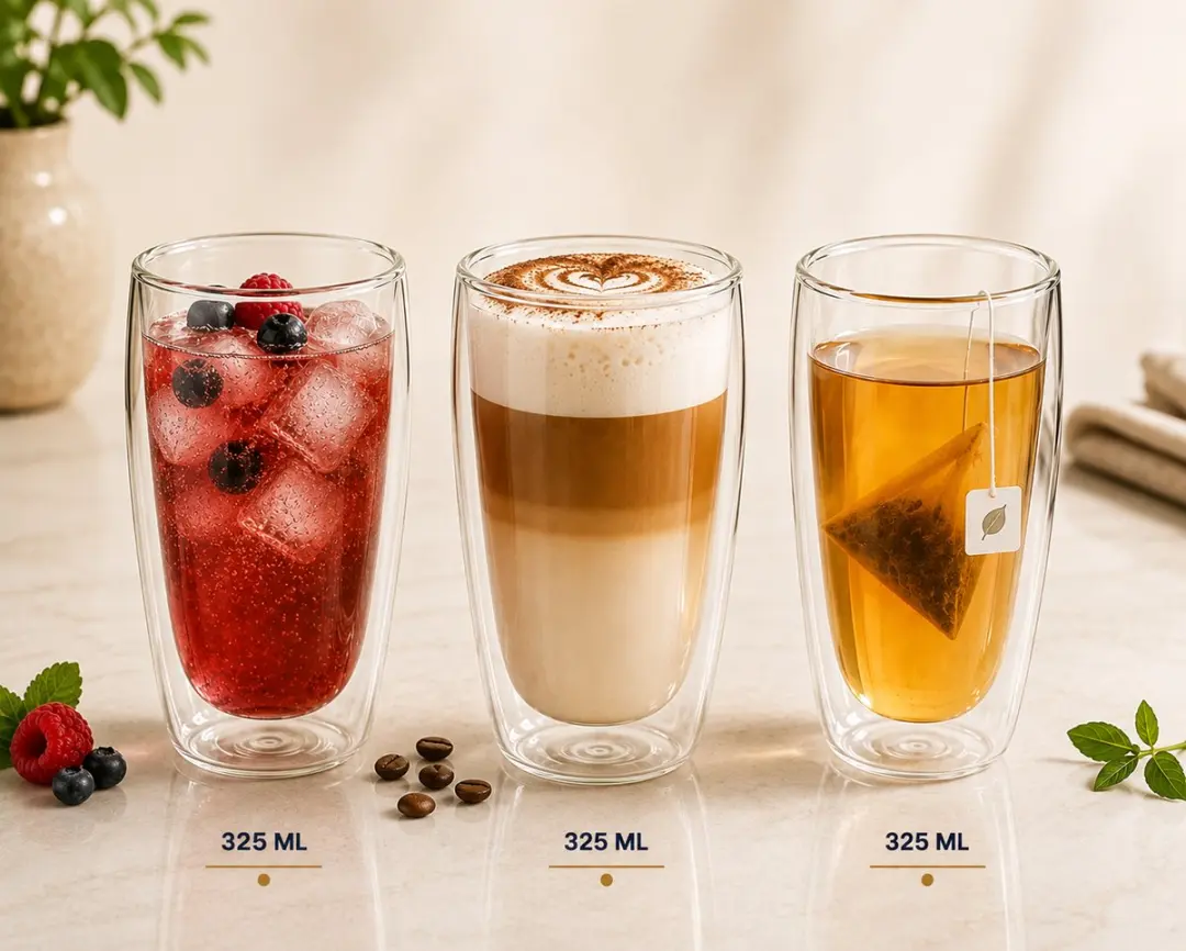 SilverCrest Dubbelwandige Cappuccinoglazen 325ml - 3 Stuks