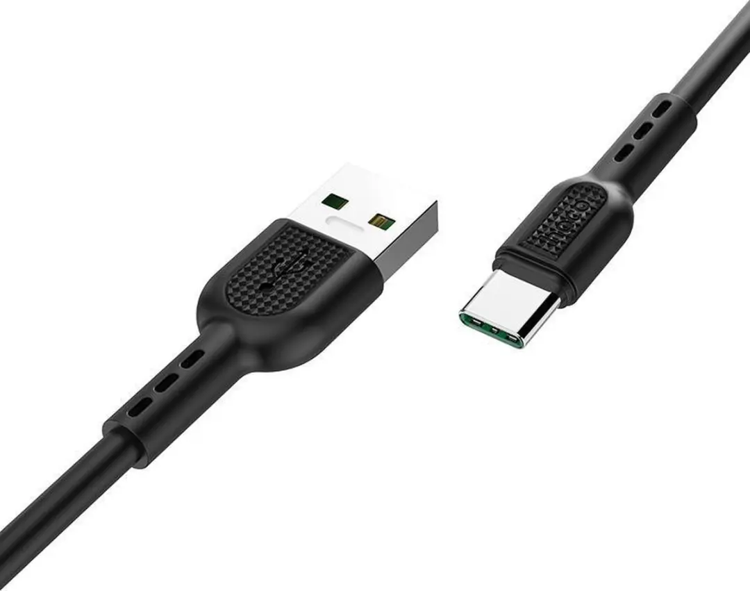 Hoco X33 Surge USB naar USB-C Kabel 5A - 1m - Zwart