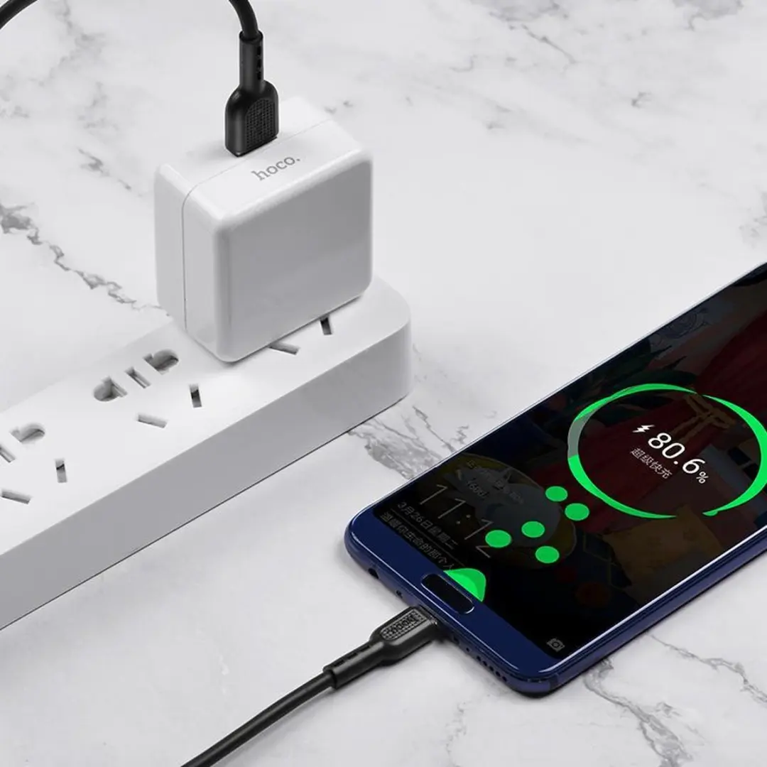 Hoco X33 Surge USB naar USB-C Kabel 5A - 1m - Zwart