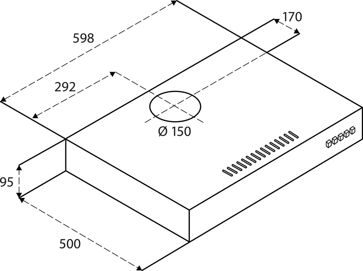 Inventum AKO6015RVS Onderbouw Afzuigkap 60cm - 350m³/h - 3 standen - RVS