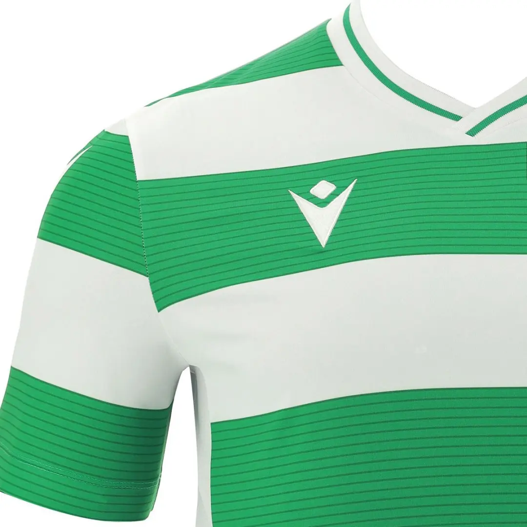 Macron Alcyon Shirt Korte Mouw Kinderen 140 - Wit/ Groen