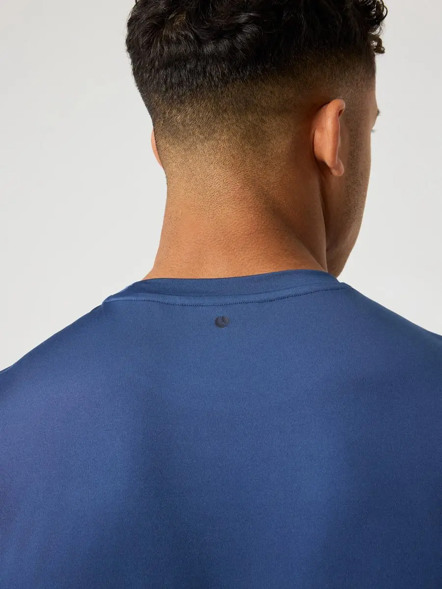 Björn Borg Heren Sportshirt Korte Mouw S - Blauw - Gerecycled Polyester