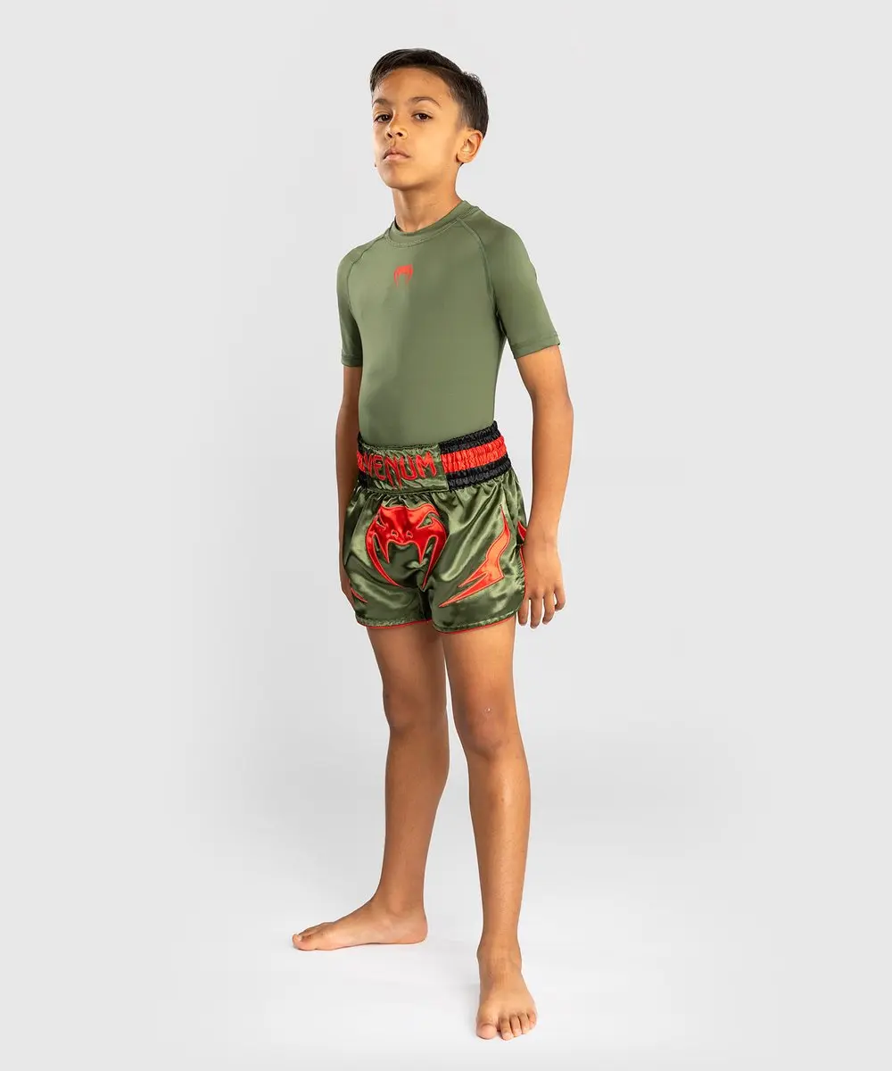 Venum Inferno Kids Kickboks/Muay Thai Shorts 128 - Legergroen Oranje