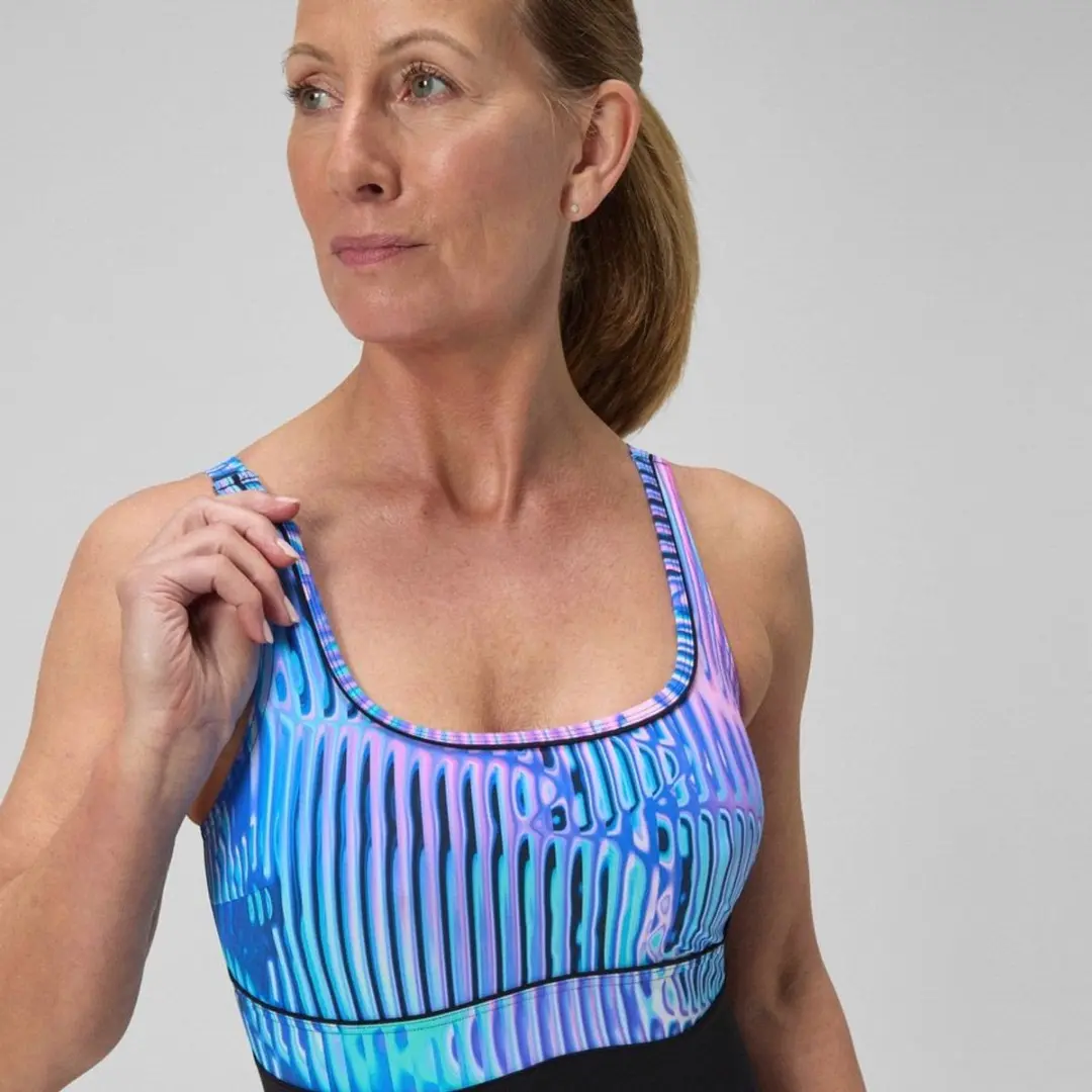 Speedo New Contour Eclipse Badpak Dames - Maat 46 - Zwart/Blauw