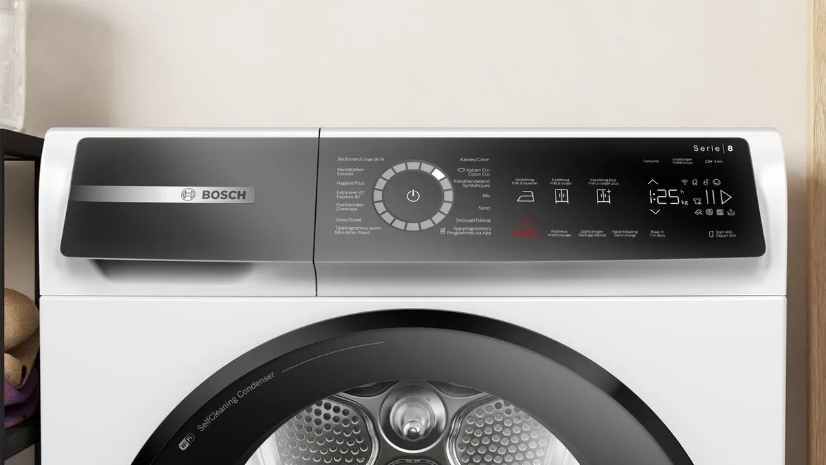 Bosch Serie 8 WQB235BSFG Warmtepompdroger 8 kg - Wit - afbeelding 6 van 6