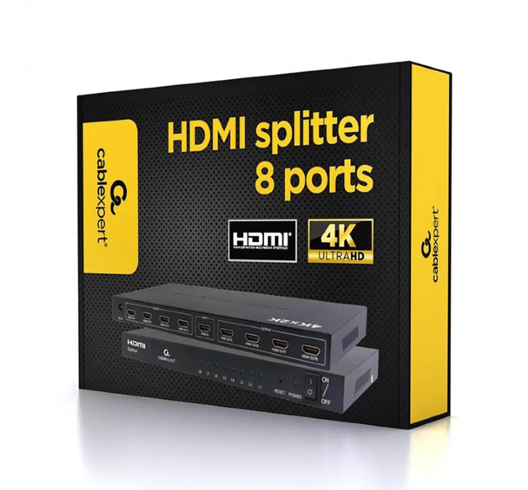 Gembird HDMI Splitter 8 Poorten 4K30 - Zwart
